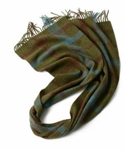 100% Lambwool Winter Checked Scarf For Men (0182) - Green