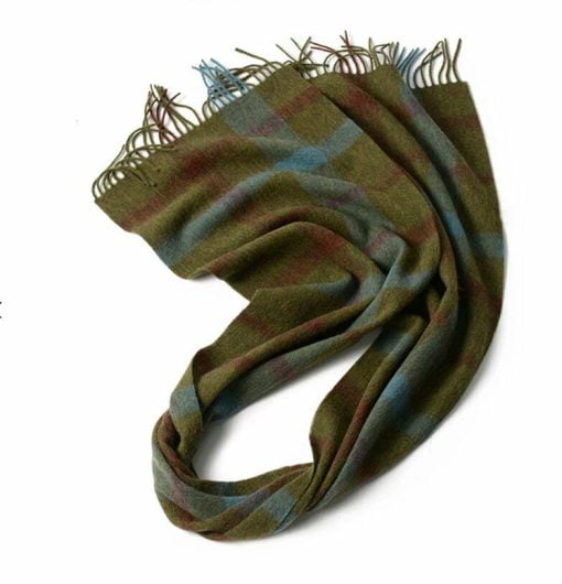 100% Lambwool Winter Checked Scarf For Men (0182) - Green
