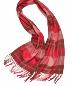 100% Lambwool Winter Checked Scarf For Men (0182) - Red