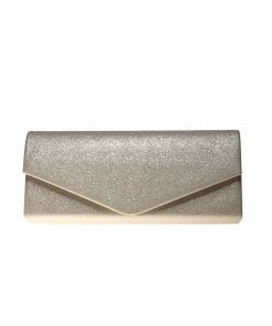 Glitter Clutch Bag Flap Envelope bag  FLY3 - Champagne Gold