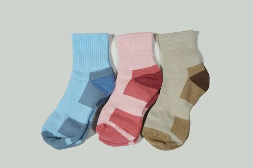 Ladies Socks - Blue-Pink-Brown