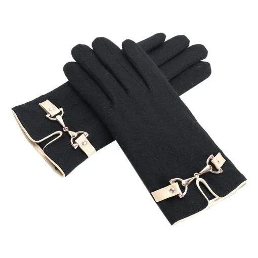 Ladies Gloves Cashmere S0143 - Black
