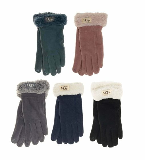 Ladies Gloves Fleece Lined Navy, Blue, Green, Pink, Grey, Black