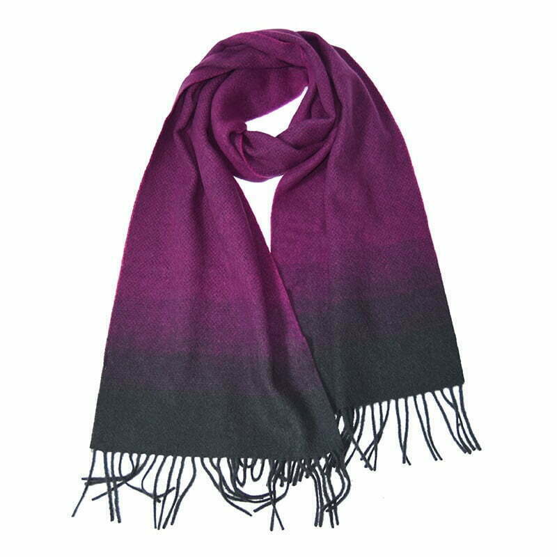 100% Lambswool Two Tones Winter Scarves (0063) - Pink