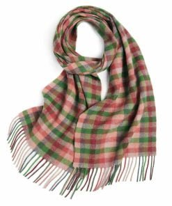 100% Lambswool Winter Checked Scarves Unisex (0730) - Green