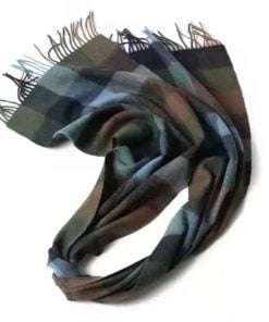 100% Lambwool Winter Checked Scarf For Men (0182) - Blue