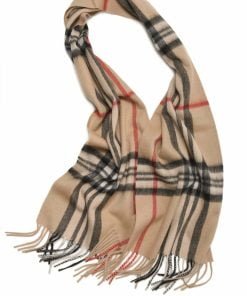 100% Lambwool Winter Checked Scarf For Men (0182) - Camel