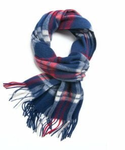 100% Lambwool Winter Checked Scarf For Men (7114) - Blue