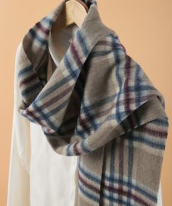 100% Lambwool Winter Checked Scarf For Men SWR0737