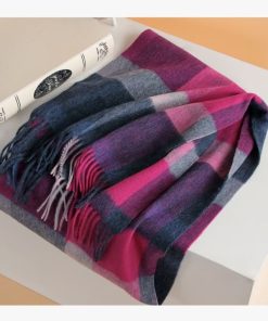 100% Lambwool Winter Checked Scarf Unisex SWR0737