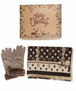 Christmas Gift Box Scarf and Gloves Beige 011