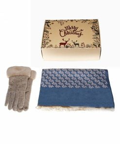 Christmas Gift Box Scarf and Gloves blue 035