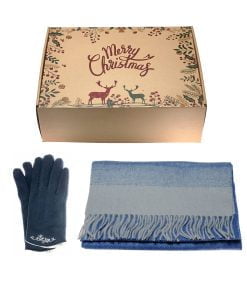 Christmas Gift Box Grey Navy 063