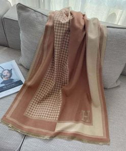 Designer Inspired H print Scarf D009 - Beige
