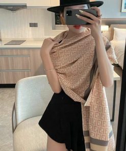 Designer Inspired Print Scarf D020 - Pink