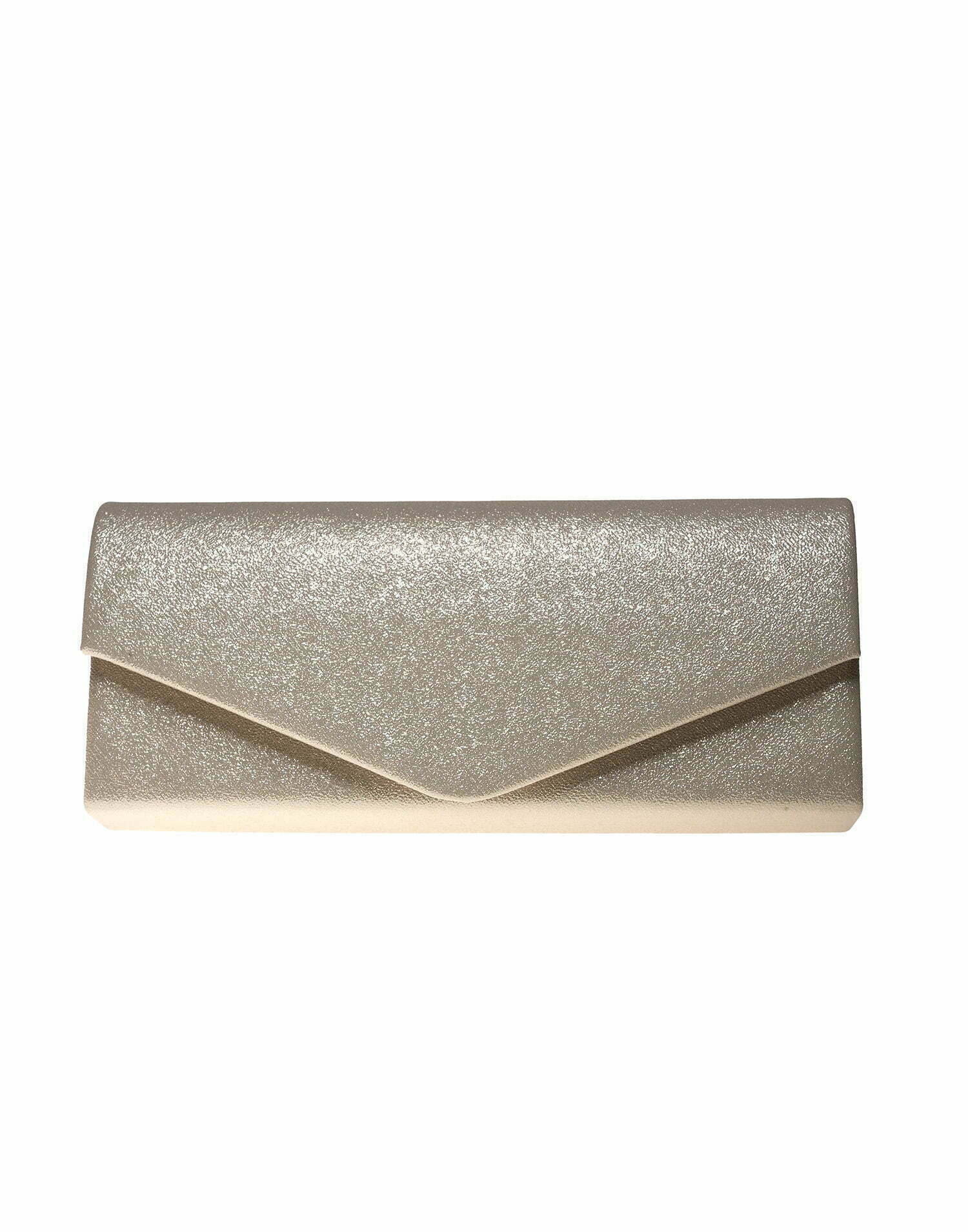 Glitter Clutch Bag Flap Envelope bag FLY3 - Champagne Gold