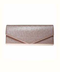Glitter Clutch Bag Flap Envelope bag FLY3 - Pink