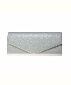 Glitter Clutch Bag Flap Envelope bag FLY3 - Silver