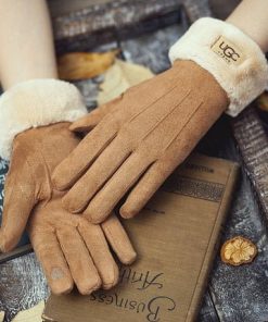 Ladies Gloves Camel E001 Faux Sheepskin