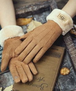 Ladies Gloves Camel E001 Faux Sheepskin