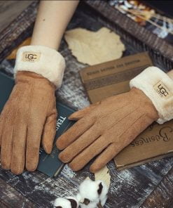Ladies Gloves Camel E001 Faux Sheepskin