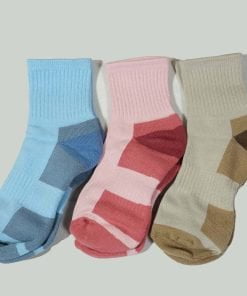 Ladies Socks - Blue-Pink-Brown