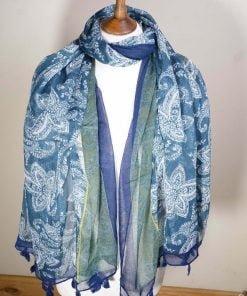 Printed Scarf A049 - Blue