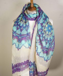 Printed Scarf B007 - Blue