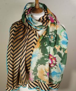 Printed Scarf D012 - Brown