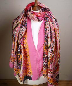 Printed Scarf D015 - Pink